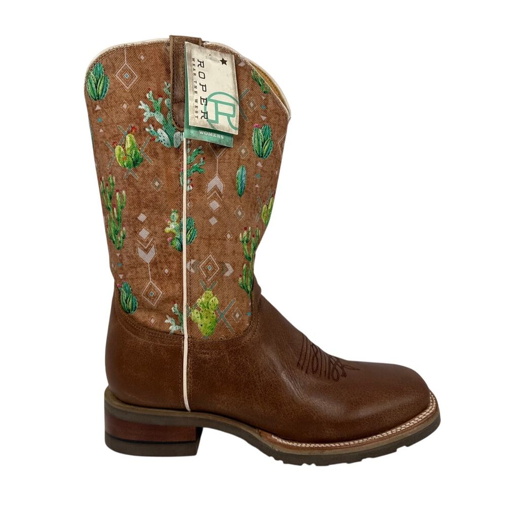Roper Cowgirl Western Boot Womens 9 Southwest Desert Square Toe Cactus Aztec